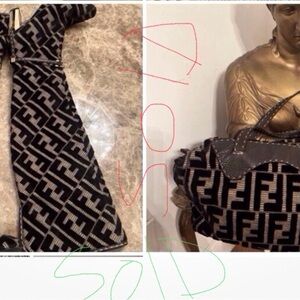 Fendi Black and Gray Zucca Monogram Handbag